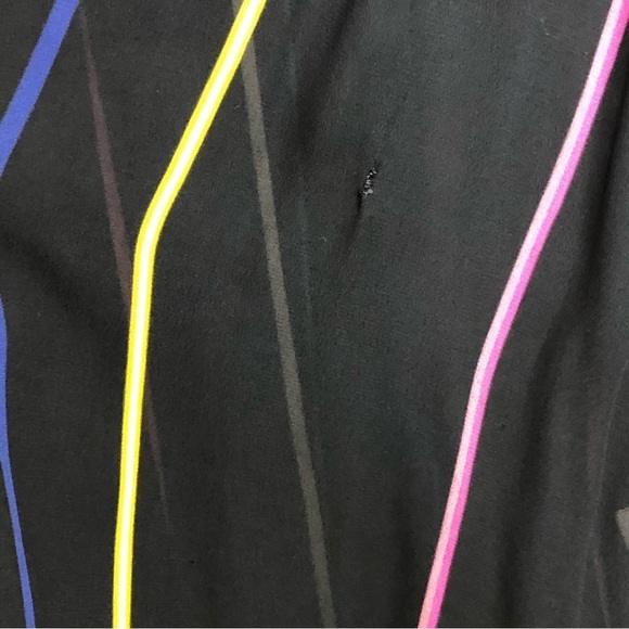 DEREK Lamb 10 Crosby Navy blue striped button-down sheer shirt - Picture 6 of 11